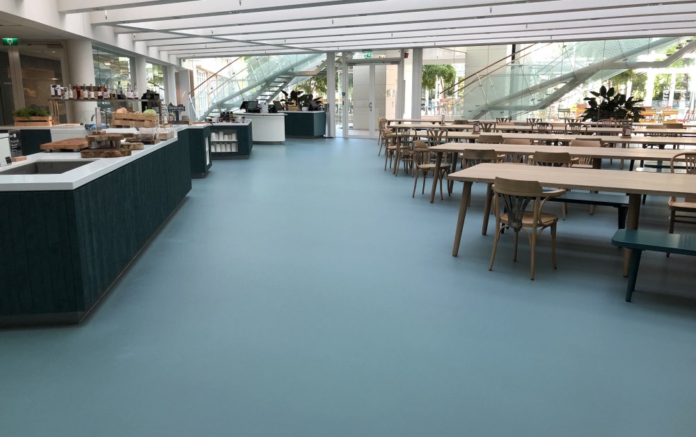 PU gietvloer bedrijfskantine PU gietvloer bedrijfskantine